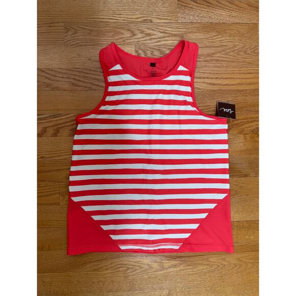 NWT Tea Collection Girl Athletic Tank Top, Orange Stripe, Kids Size 12 - Picture 1 of 5